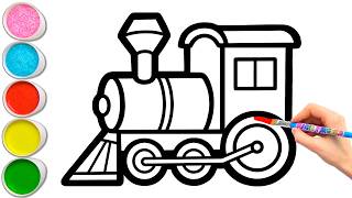 🎨🚂 Mindful Coloring: Peaceful Train Station Scene 💖 Organic Hand Drawing for Kids #443