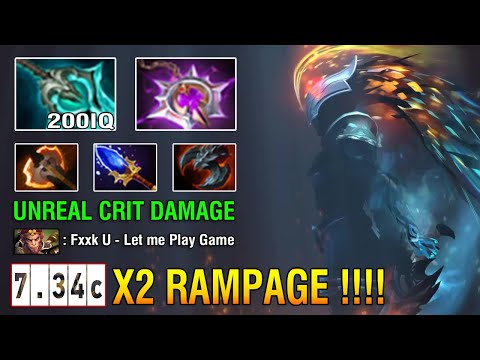 X2 RAMPAGE!!! 1 VS 5 [Phantom Assassin] Hard Carry Disperser Build Counter All Slow Move Speed Dota2