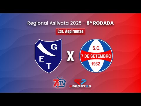 AO VIVO: TAQUARIENSE X 7 DE SETEMBRO | 8ª RODADA | REGIONAL 2025 | CAT. ASPIRANTES