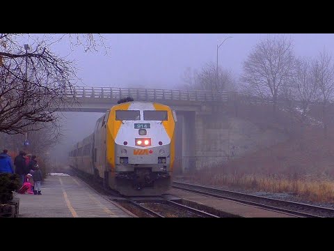 RAILREEL "FOGGY SANTA DAY" CN VIA Woodstock Ont Dec 25 2019