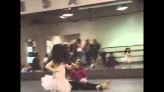 Our 2 year old ballerina clowns a parent in class