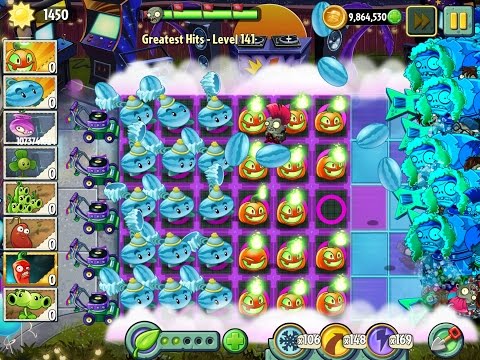 Plants vs Zombies 2 Greatest Hits Epic Hack - Level 141 - Jack O' Lantern & WInter Melon