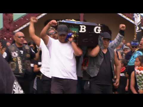 Black Power members perform powerful haka as gang lord's coffin carried from marae