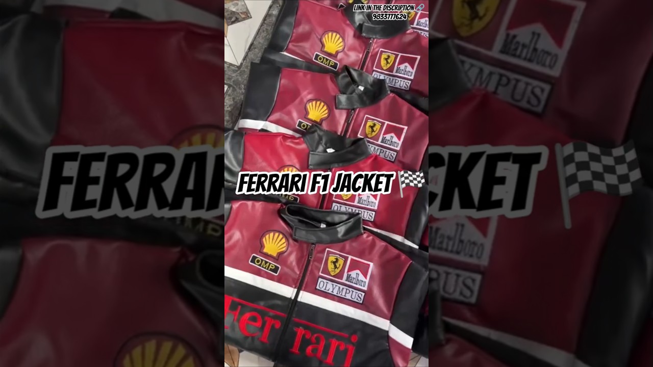 Ferrari F1 Racing Leather Jacket For Mens Women Outfit 🏎️| #ferrari #f1 #shortsfeed #shorts #viral