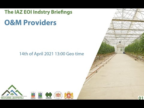 Greenhouse Cluster Development Project - Industry Briefing - IAZ O&M