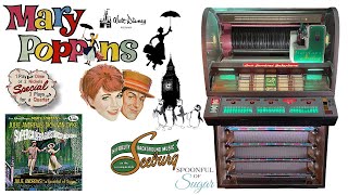Disney&#39;s Mary Poppins (Julie Andrews) - A Spoonful of Sugar 45rpm Record. Seeburg V200 Jukebox