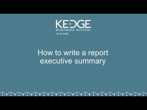 How to write a report executive summary (3 of 10)