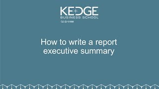 How to write a report executive summary (3 of 10)