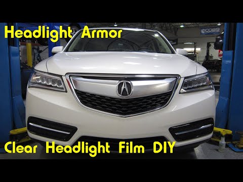 Clear Headlight Protection Film Tint Install DIY - Acura MDX - Headlight Armor