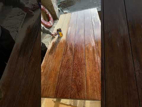 How to Varnish Wood Furniture // Applying Varnish #varnish #varnishing #shortvideo