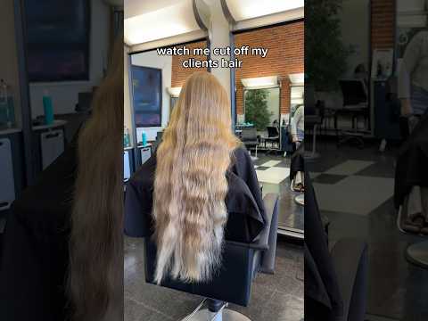 Watch me cut off my Client’s hair #hairstylist #haircut #chop #hairdonate #asmr #salonhair