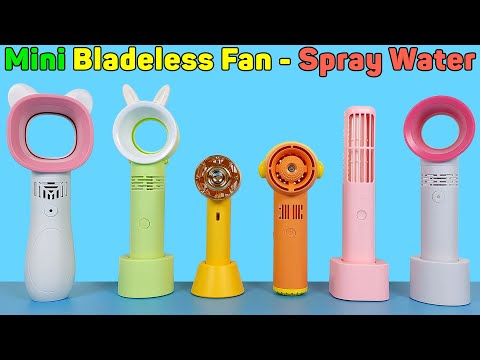 Mini Fan - Bladeless Fan, Spray Water, Leafless And Portable Rechargeable | Unboxing & Review