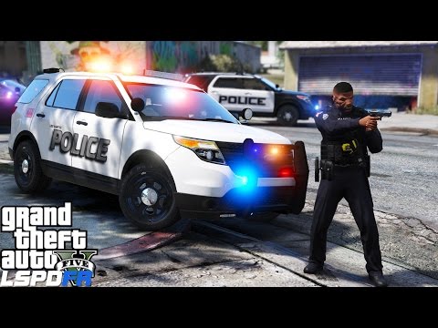 GTA 5 LSPDFR Police Mod 321 |2013 Los Santos Police Ford Police Interceptor Utility|Code 5 Take Down