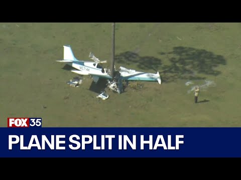 Small plane nearly split in half in crash - FOX 35 Orlando