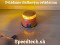 LED maják AKU - oranžový s magnetom / 24x1W LED / diaľkové ovládanie (109x109x88mm) - Video Youtube
