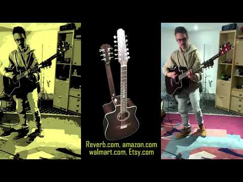 Busuyi Guitar 4 String Bass 6 String Lead Acoustic, Travel Acoustic Guitar with Hard Case image 5
