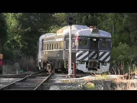 Restored siding: Newport & Narragansett Bay departs Melville - 9/2023
