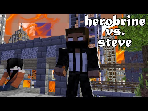 HEROBRINE FIGHTS STEVE -  MINECRAFT ANIMATION