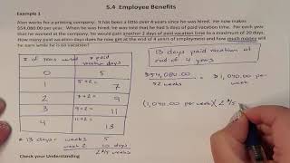 Lesson 5.4 Calculating Paid Vacation Days