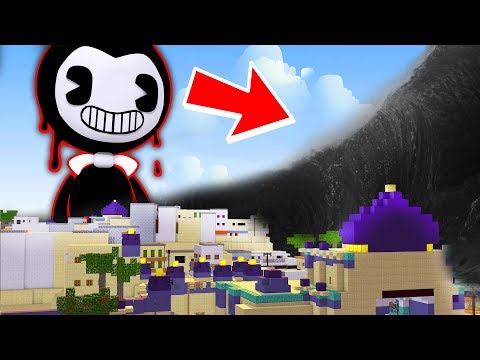 TSUNAMI OF BENDY AND THE INK MACHINE IN MINECRAFT | CHALLENGE BASE VS TSUNAMI IN MINECRAFT