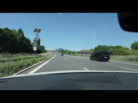 Fahrt auf der deutschen Autobahn A9 – München nach Nürnberg – Juni 2025