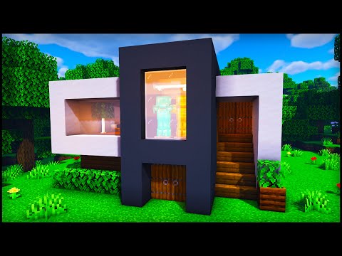 Minecraft Small Modern House: How to build a Cool Modern House Tutorial #1