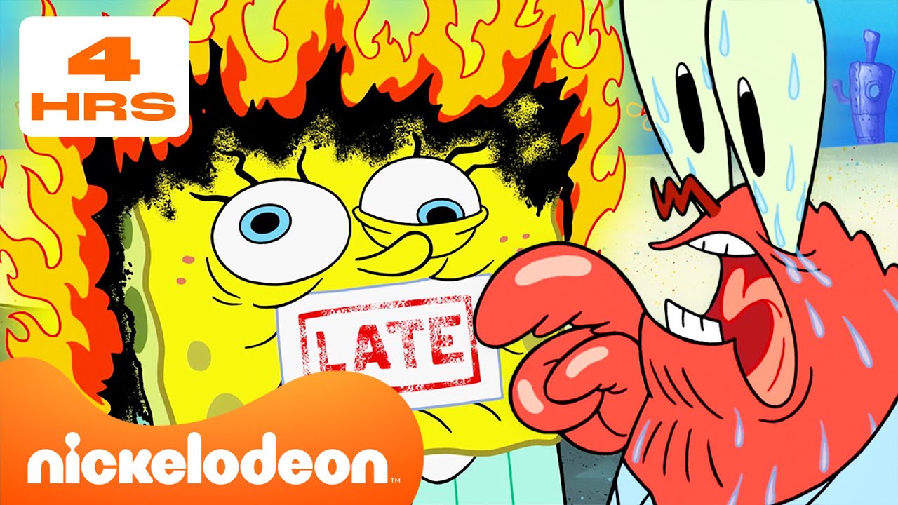 SpongeBob | Satu Momen Kacau dari SETIAP Episode SpongeBob (4 Jam Kegilaan!) | Nickelodeon Bahasa
