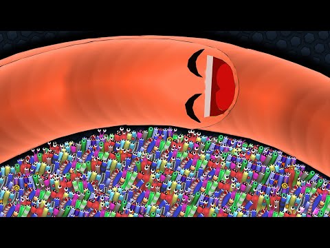 Slither.io 1 Giant Pro Snake vs 97779 Tiny Troll Snakes Epic Slitherio Gameplay