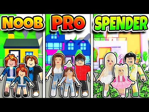 NOOB vs PRO vs ROBUX SPENDER FAMILY CHALLENGE in ADOPT ME