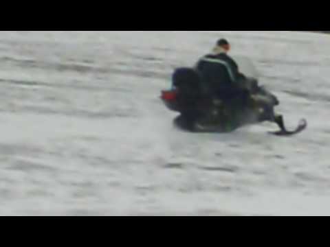 Crazy snowmobile ride