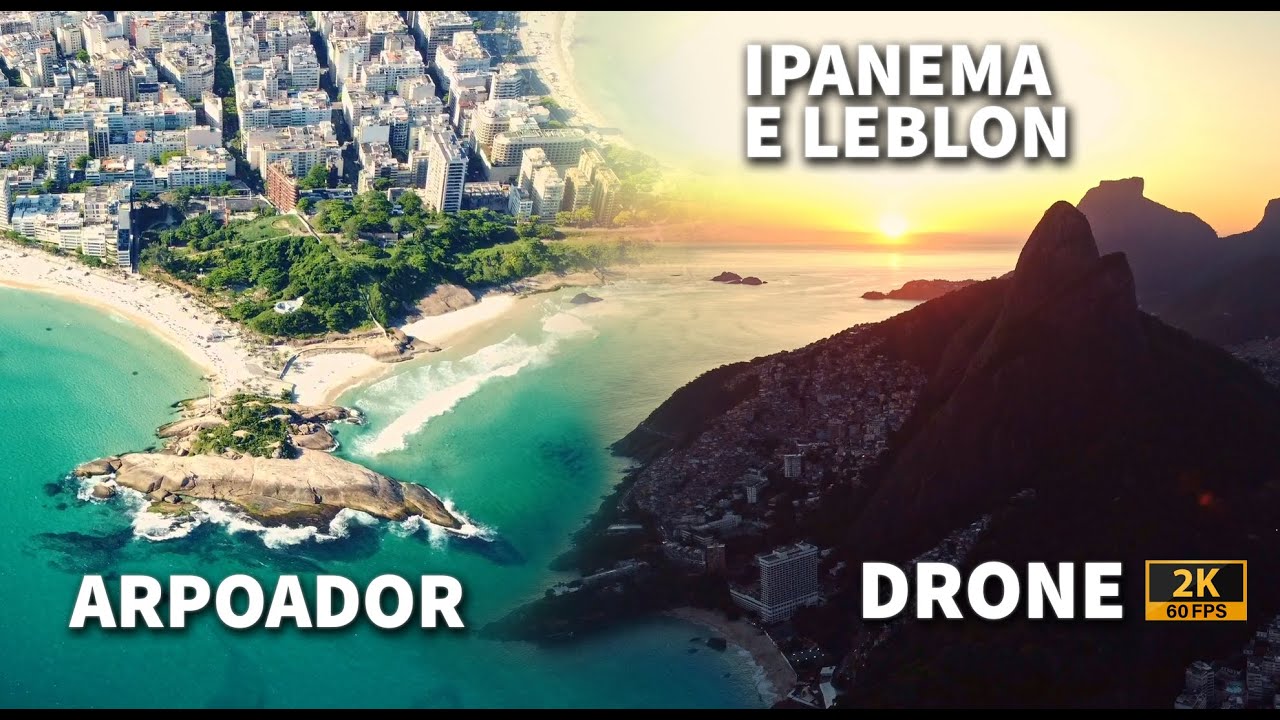 Arpoador, Ipanema and Leblon beaches - Rio de Janeiro - Drone 2k 60 fps