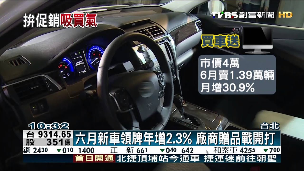 6月新車領牌年增2.3% 廠商贈品戰開打