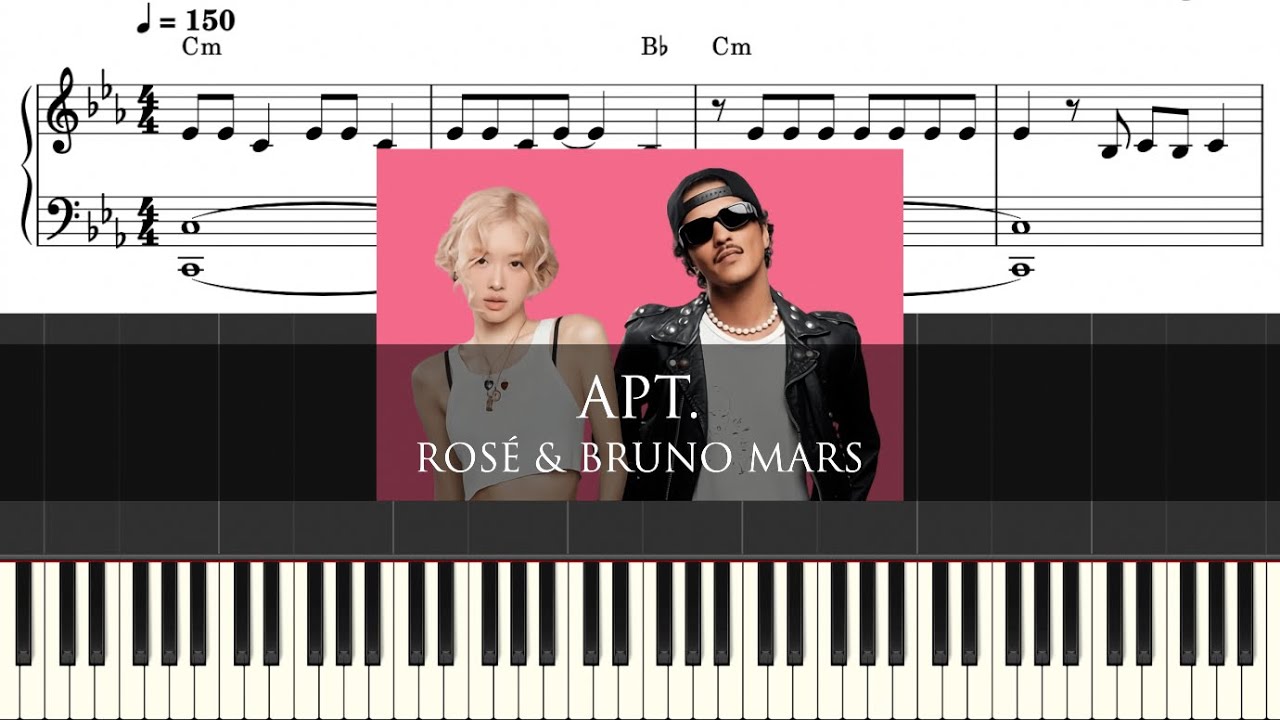 ROSÉ & Bruno Mars - APT. - Piano Tutorials with Sheet Music - EASY FOR BEGINNERS
