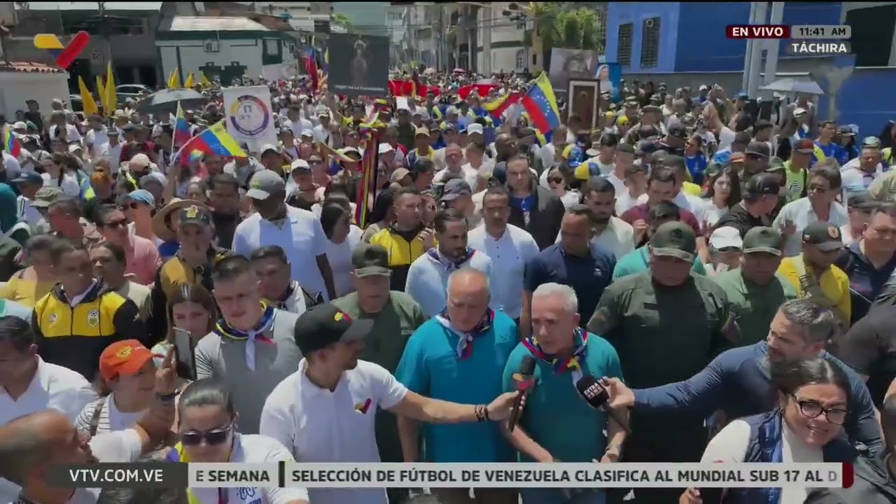 Diosdado Cabello inicia peregrinación contra sanciones en el estado Táchira, 19 abril 2026