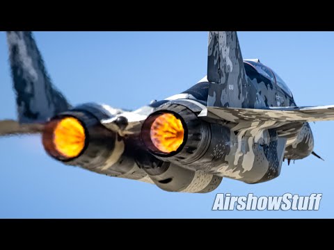 From the Pyro Field! "Ghost Squadron" MiG-29 and Polaris Jets - EAA AirVenture Oshkosh 2023