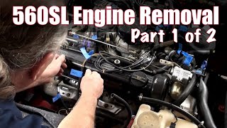 560SL – demontaż silnika M117, część 1 z 2 (rozpięcie instalacji)