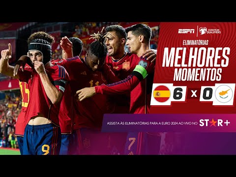 Gols e lances de Espanha x Chipre
