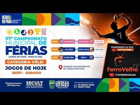 3º dia | 37º Campeonato Municipal de Férias 2026 🏐 | Voleibol AO VIVO em Oeiras do Pará