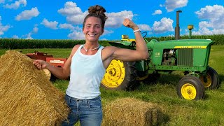 Baling Hay For The First Time EVER