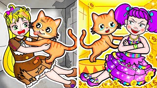 [🐾paper dolls🐾] Rich Friend vs Broke Rapunzel and Memorable Camping Trip | Rapunzel Family