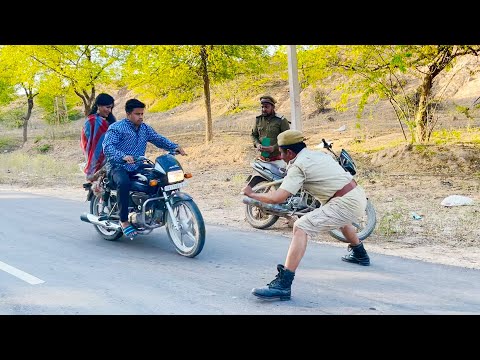 देखिए पंकज शर्मा यानी पपिया का पुलिस ने कैसे काटा चालान | पुलिस की धूम कॉमेडी DJC FILM'S & MUSIC