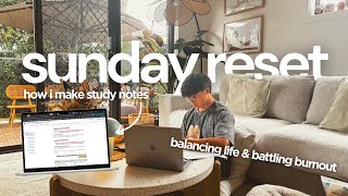 📅 slice of life vlog: sunday reset — productive study, battling burnout, how i make study notes