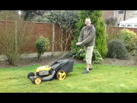 Dad mowing lawn for Edward