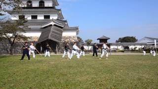 preview picture of video 'Shushi no Kon Okinawa kobudo 周氏の棍 沖縄古武道 無心舘 白石城での野外稽古'