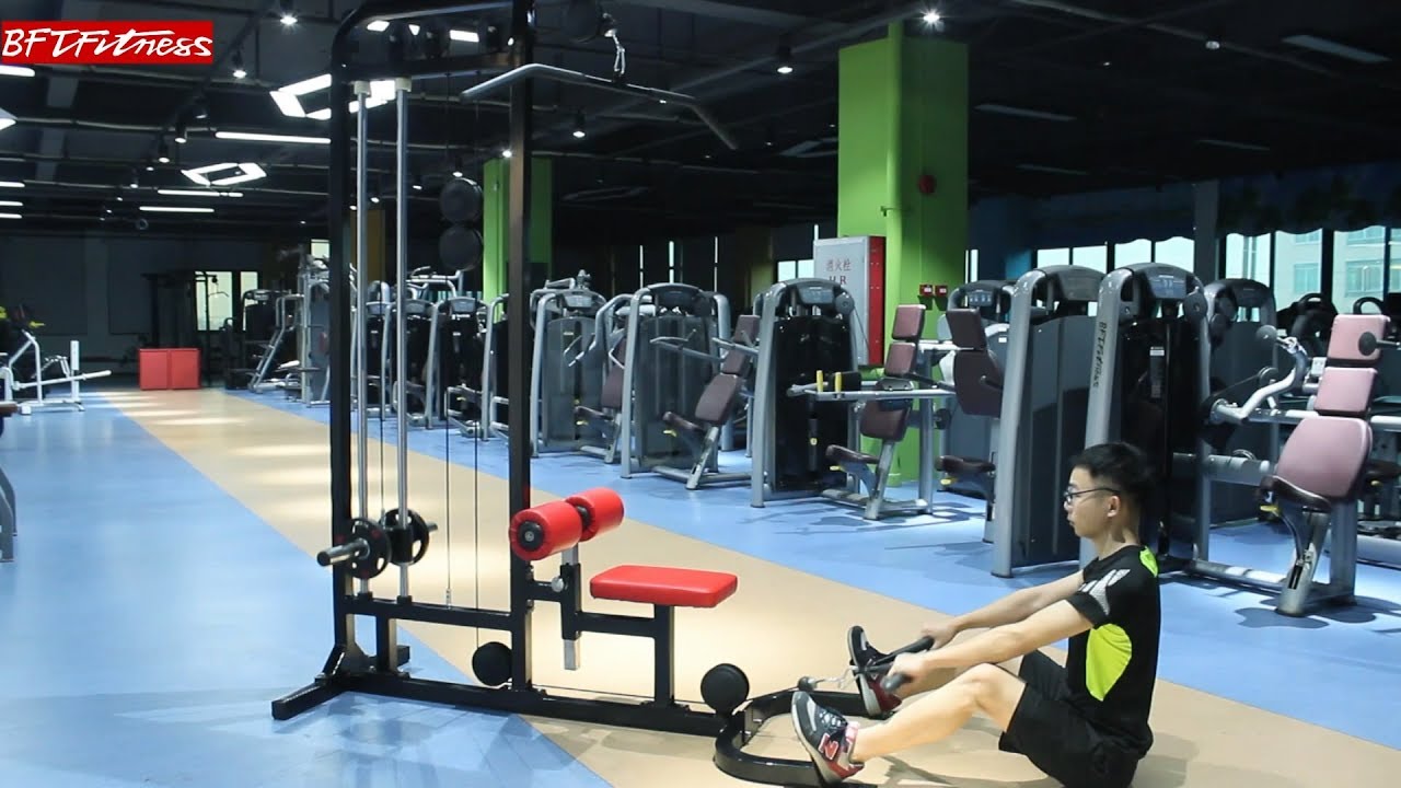 Lat Pulldown Seated Row Machine - Plate loaded Combination Fitness Equipment