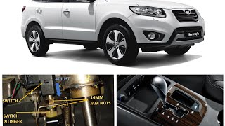 Repair Hyundai Santa Fe gear lever stuck and brake light "on"