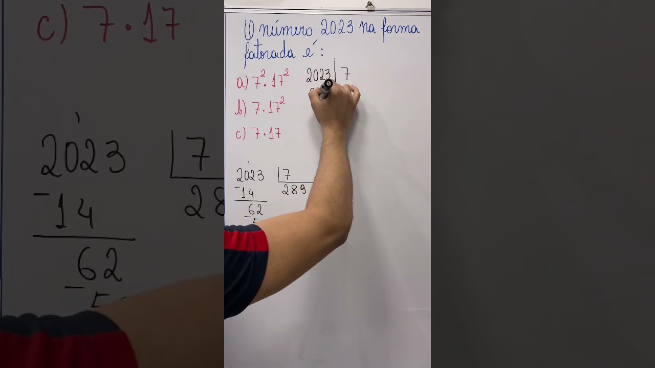 Decomposição do número 2023 em fatores primos #shorts