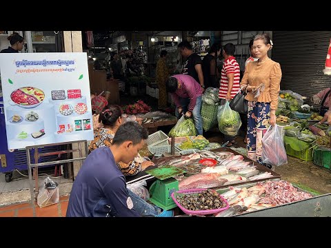 Inside! Cambodia’s Busy Markets | Street Food & Fresh Market Compilation - Fish, Chicken, Vegetable