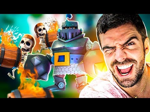 USEI O MAIS NOVO DECK DE MEGA CAVALEIRO COM DESTRUIDORES DE MURO NO CLASH ROYALE!