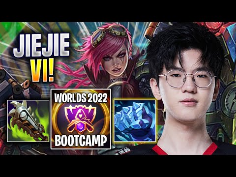 JIEJIE IS A GOD WITH VI! - EDG Jiejie Plays Vi JUNGLE vs Hecarim! | Bootcamp 2022